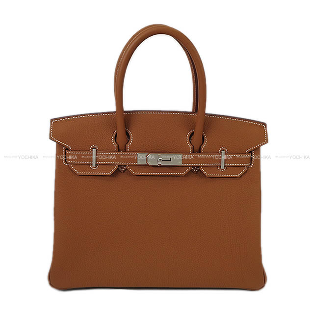 HERMES Handbag Birkin30 Gold Veau Togo Silver HW Stamp B[BRAND NEW][Authentic]