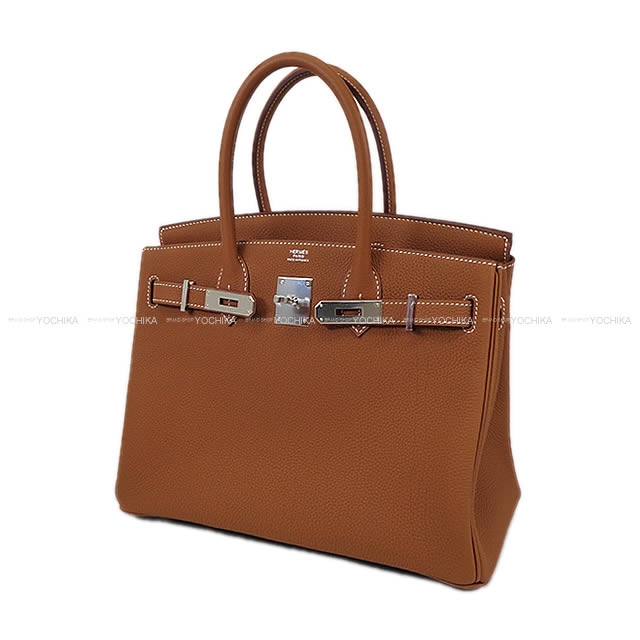 HERMES Handbag Birkin30 Gold Veau Togo Silver HW Stamp B[BRAND NEW][Authentic]