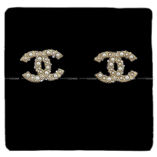 CHANEL pierced earring Coco mark  Gold Fake Pearl  Gold HW A64766[BRAND NEW][Authentic]