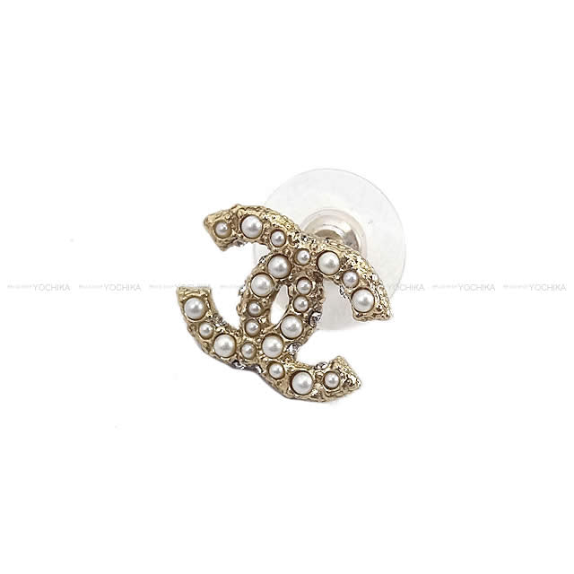 CHANEL pierced earring Coco mark  Gold Fake Pearl  Gold HW A64766[BRAND NEW][Authentic]