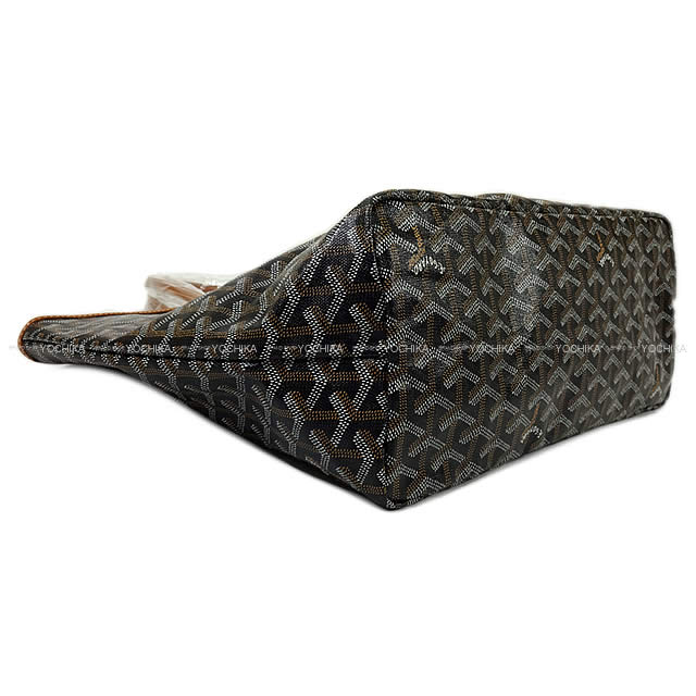 GOYARD tote bag SAINT LOUI PM Noir (Black)/Brown PVC coated canvas Calf Silver HW[BRAND NEW][Authentic]