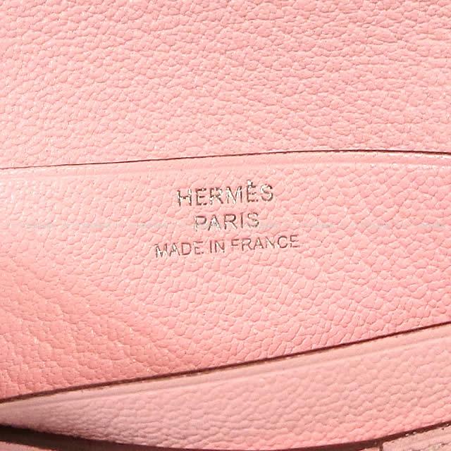 HERMES Bi-fold wallet Bearn Compact Rose Sakura Chevre Myzore Silver HW Stamp U[BRAND NEW][Authentic]