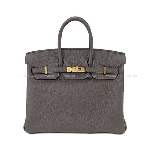 HERMES Handbag Birkin25 Etain Veau Togo Gold HW Stamp U[BRAND NEW][Authentic]