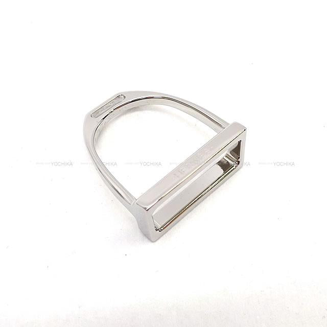 2020AW HERMES Scarf ring 90 Armor Type Etrier Silver Palladium Plated Silver HW[BRAND NEW][Authentic]