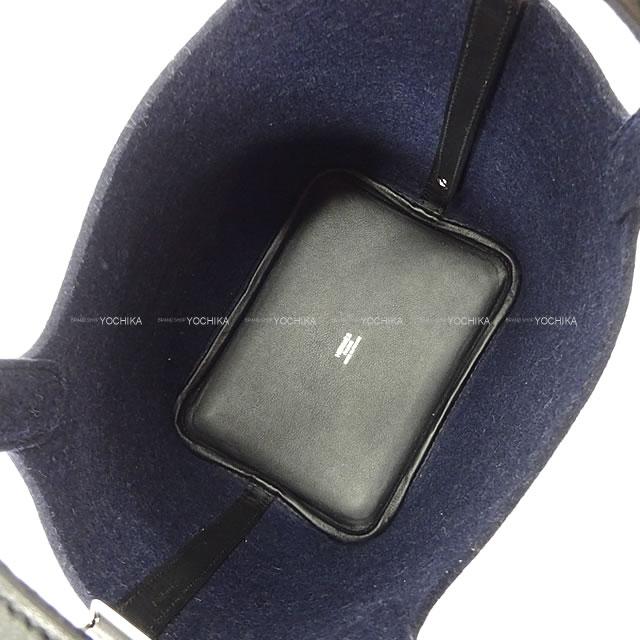 2020AW HERMES Handbag Picotin Lock 18 PM Bleu Nuit/Noir (Black) Feutre(Felt)/Veau Swift Silver HW Stamp Z[EXCELLENT][Authentic]