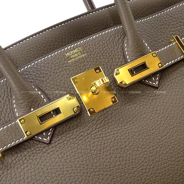 HERMES Handbag Birkin30 Etoupe Taurillon Clemence Gold HW Stamp U[BRAND NEW][Authentic]