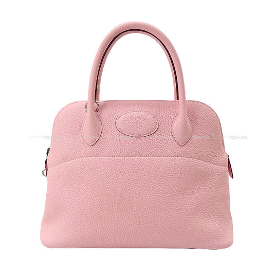 HERMES Shoulder bag Bolide31 Verso Rose Sakura/Nata Taurillon Clemence Silver HW Stamp Z[EXCELLENT][Authentic]