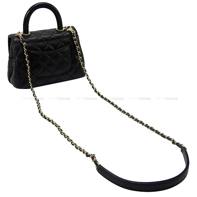 CHANEL Shoulder bag Matelasse CoCo Handle XXS 2Way Chain Noir (Black)/Bordeaux Graind Calf(Caviarskin) Champagne Gold HW AS2215[BRAND NEW][Authentic]