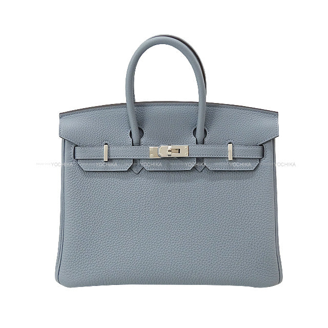 HERMES Handbag Birkin25 Verso Bleu Lin/Beige de Weimar Veau Togo Silver HW Stamp U[BRAND NEW][Authentic]