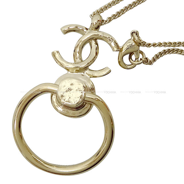 2022SS CHANEL necklace COCO Mark Pearl Ring Champagne Gold HW AB7523[BRAND NEW][Authentic]