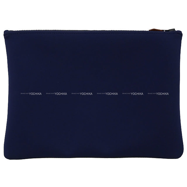 HERMES Pouch NEO BAIN GM Blue Marine Polyamide80%/Elasthane20% Black HW[BRAND NEW][Authentic]