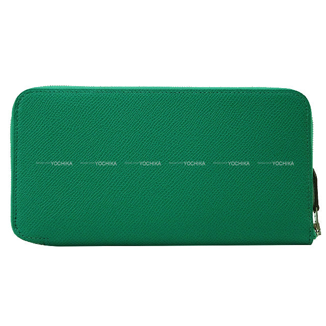 HERMES long wallet Azap Silk in Fantaisie Botanique Vert Jade/Menthe (Mint) Veau Epsom/Veau Barenia/Silk100% Silver HW Stamp U[BRAND NEW][Authentic]