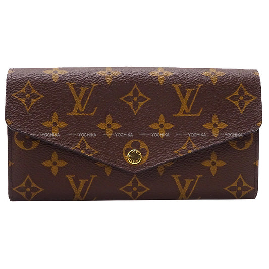 LOUIS VUITTON long wallet PORTEFEUILLE SARAH Fuchsia Monogram Canvas Gold HW M62234[EXCELLENT][Authentic]