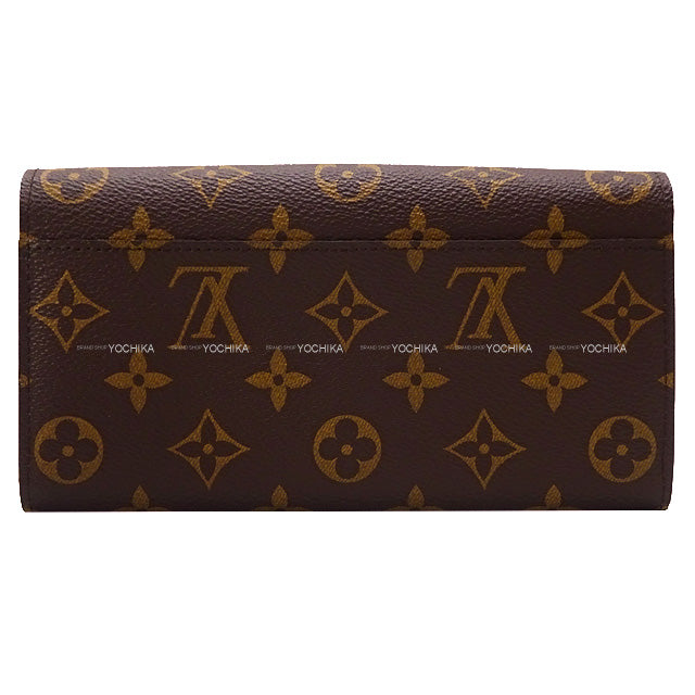 LOUIS VUITTON long wallet PORTEFEUILLE SARAH Fuchsia Monogram Canvas Gold HW M62234[EXCELLENT][Authentic]