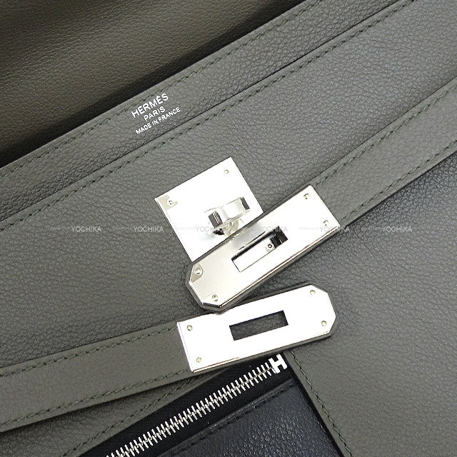 HERMES Briefcase Kelly Depeche 36 Color Matic Vert gris(C6)/Noir (Black)(89)/Fauve(34) Evercolor/Ever Grain/Veau Barenia Silver HW Stamp U[BRAND NEW][Authentic]