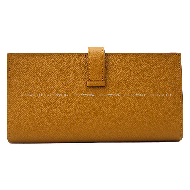 HERMES long wallet Bearn Soufflet Sesami Veau Epsom Gold HW Stamp Y[EXCELLENT][Authentic]