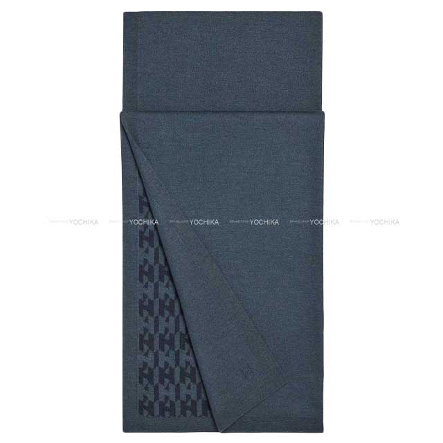 2023 SS HERMES muffler H en BLOC Ardois/Marine Cashmere70% / Silk30%[BRAND NEW][Authentic]