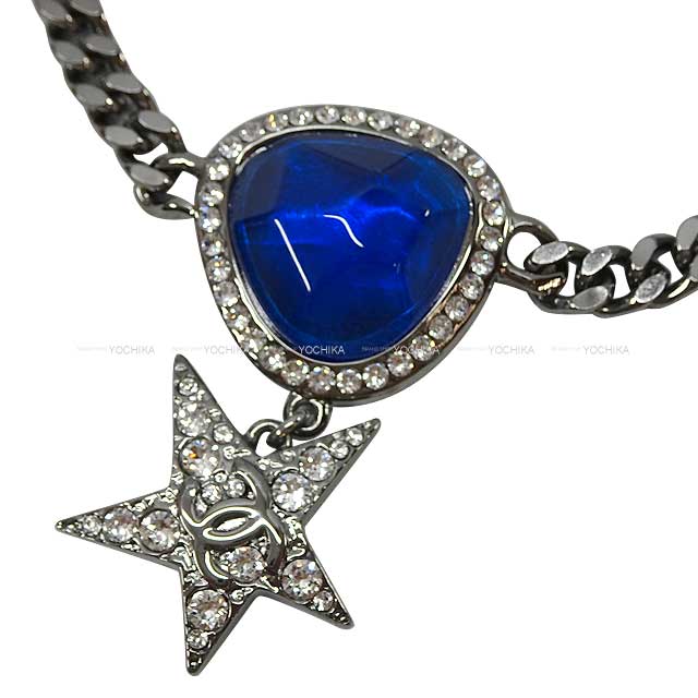 2022 Cruise CHANEL necklace Choker Star＆Stone Silver/Blue Metal/Strass/resin Metal Silver HW B22C[BRAND NEW][Authentic]