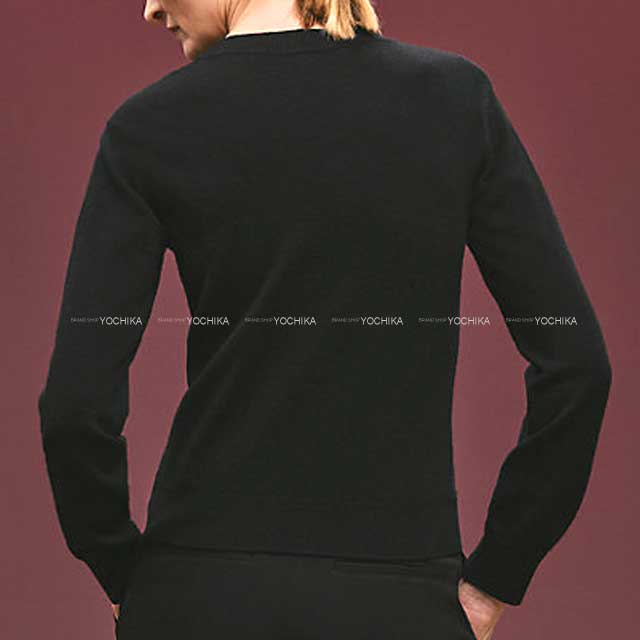 HERMES Sweater Radies Knit H Lift Noir (Black) Cashmere100%[EXCELLENT][Authentic]