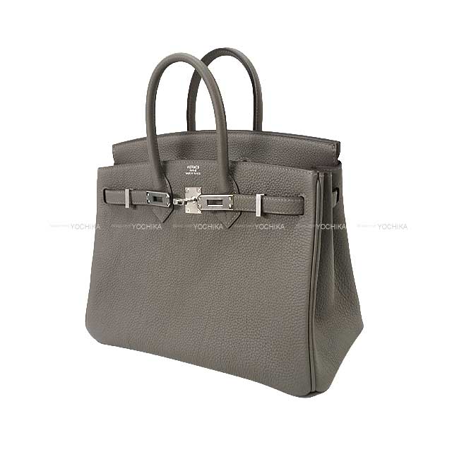 HERMES Handbag Birkin25 Gris Meyer Veau Togo Silver HW Stamp B[BRAND NEW][Authentic]