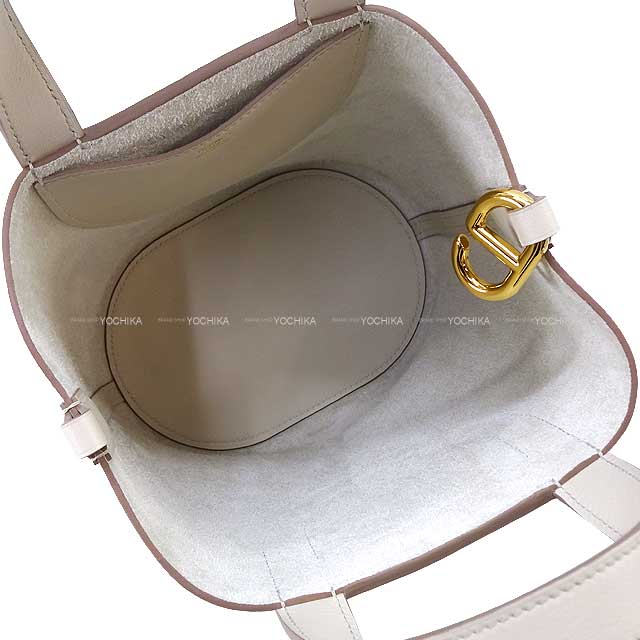 HERMES Handbag In the Loop 18 Beton Taurillon Clemence/Veau Swift Gold HW Stamp U[EXCELLENT][Authentic]