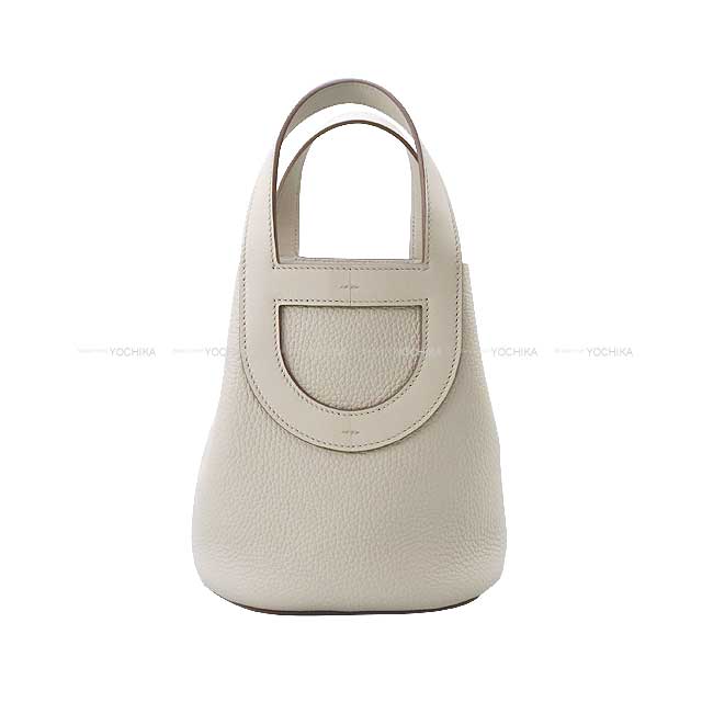 HERMES Handbag In the Loop 18 Beton Taurillon Clemence/Veau Swift Gold HW Stamp U[EXCELLENT][Authentic]