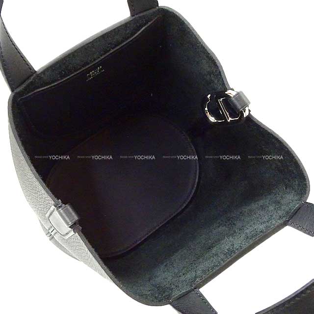 HERMES Handbag In the Loop 18 Noir (Black) Taurillon Clemence/Veau Swift Silver HW Stamp B[BRAND NEW][Authentic]