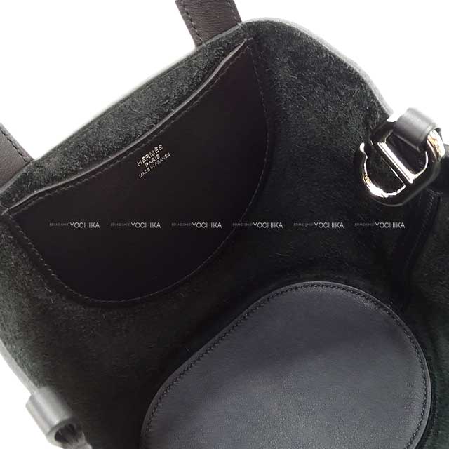 HERMES Handbag In the Loop 18 Noir (Black) Taurillon Clemence/Veau Swift Silver HW Stamp B[BRAND NEW][Authentic]