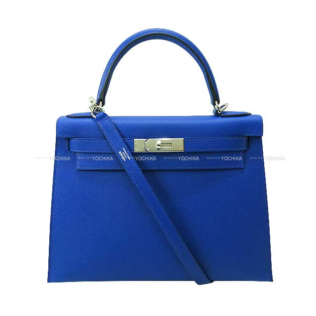 HERMES Kelly28 Bleu Royal Veau Epsom Silver HW Shoulder bag[BRAND NEW][Authentic]