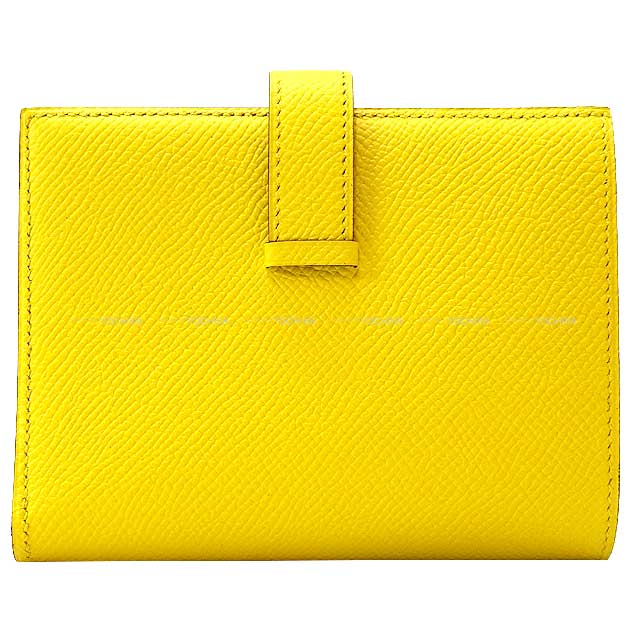 HERMES Bi-fold wallet Bearn Compact Jaune de Naples Veau Epsom Silver HW Stamp B[BRAND NEW][Authentic]