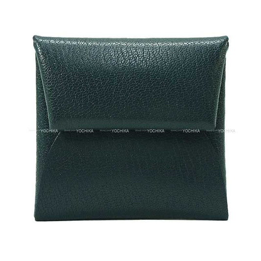 HERMES change purse Bastia Vert Rousseau Chevre Chamkila Silver HW Stamp B[BRAND NEW][Authentic]