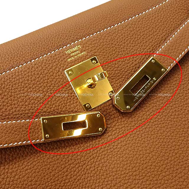 [Pre-loved] HERMES Shoulder bag Kelly28 Retourne Gold Veau Togo Gold HW Stamp U[LIKE NEW][Authentic]