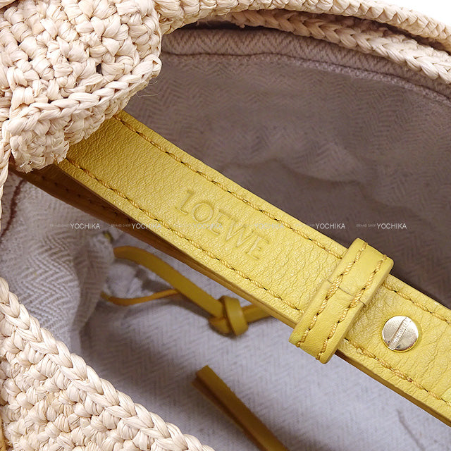 2023 SS ROYAL ORDER Shoulder bag Bunny rabbit bucket Naturel Raffia/Calfskin A223S18X01[EXCELLENT][Authentic]