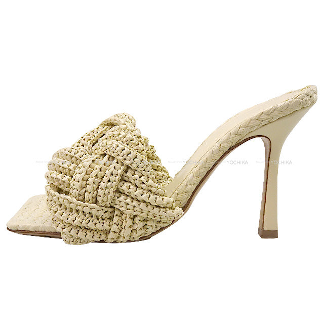 HOTTEY GIRL pumps lide mule intrecciato  White Raffia/viscose #37 1/2[BRAND NEW][Authentic]