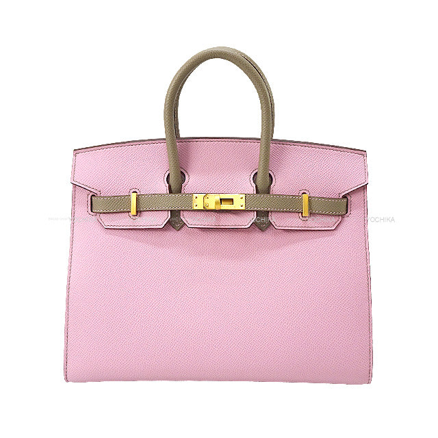 HERMES Handbag Birkin25 Sellier Personal Order Mauve sylvestre/Gris Asphalte Veau Epsom Mat Gold HW Stamp U[BRAND NEW][Authentic]