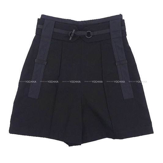 HERMES Short pants Ladies Military #34 Noir (Black) Cotton100%[BRAND NEW][Authentic]