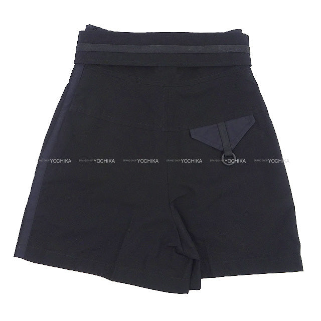 HERMES Short pants Ladies Military #34 Noir (Black) Cotton100%[BRAND NEW][Authentic]