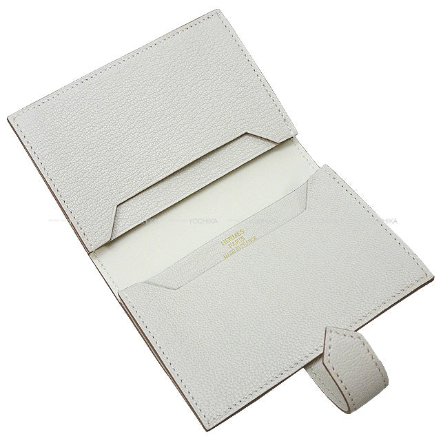 HERMES card holder Bearn Card holder Mushroom Chevre Myzore Gold HW Stamp U[BRAND NEW][Authentic]