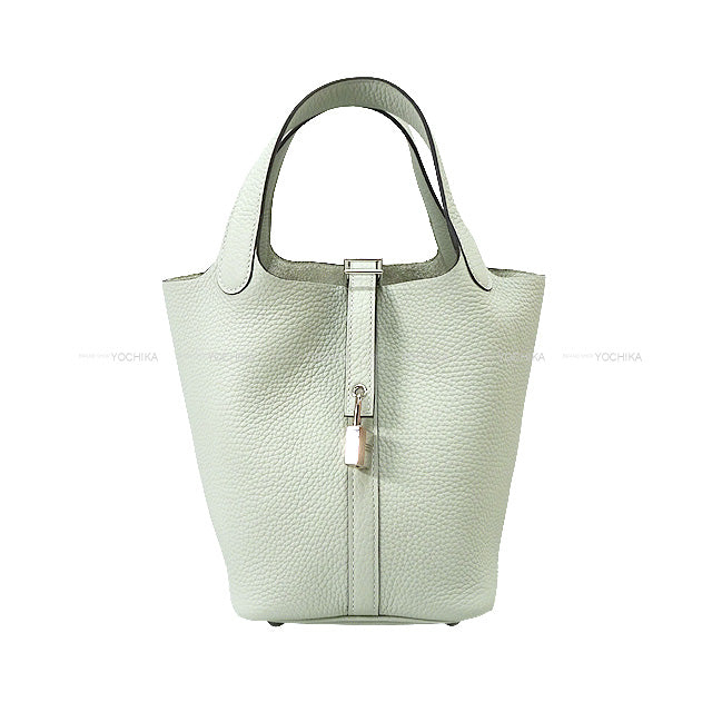 HERMES Handbag Picotin Lock 18 PM Gris Neve Taurillon Clemence Silver HW Stamp B[BRAND NEW][Authentic]