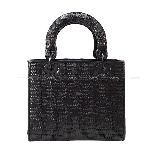 Limited 2020 Christian Dior Handbag LADY DIOR medium Noir (Black) Ultra Mat Carf Skin Ultra Mat Black M0565S[EXCELLENT][Authentic]