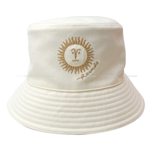 2023 SS NEW HERMES hat bucket hat Gene Sunshine #58 Ecru Cotton100%[BRAND NEW][Authentic]