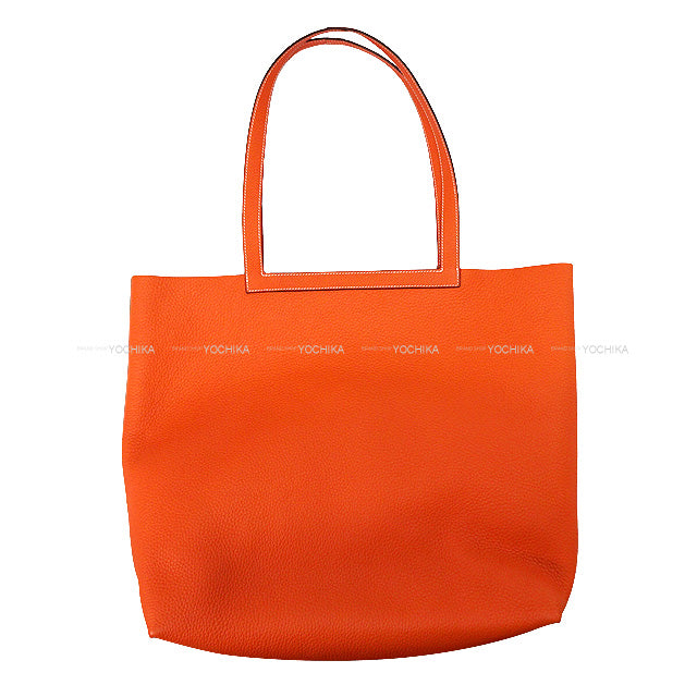 [Pre-loved] HERMES tote bag Cabasellier 46 Feu Orange Taurillon Clemence Stamp Z[LIKE NEW][Authentic]