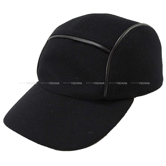 HERMES cap beads Nevada Line #58 Noir (Black) Cashmere100%[BRAND NEW][Authentic]