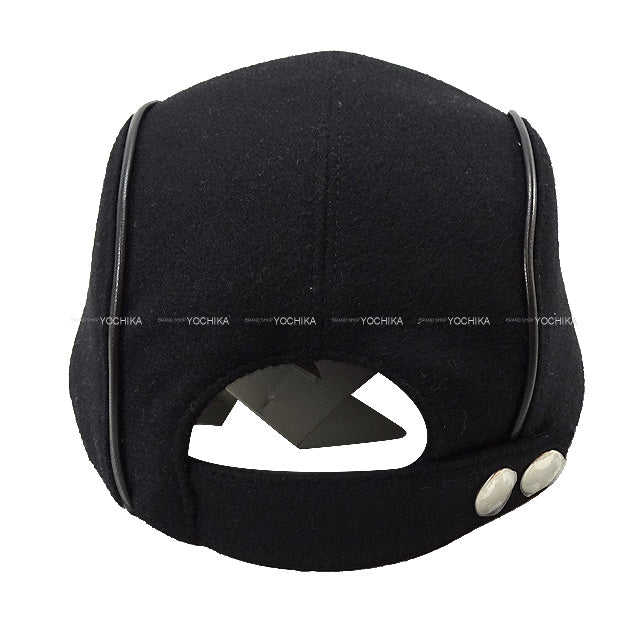 HERMES cap beads Nevada Line #58 Noir (Black) Cashmere100%[BRAND NEW][Authentic]