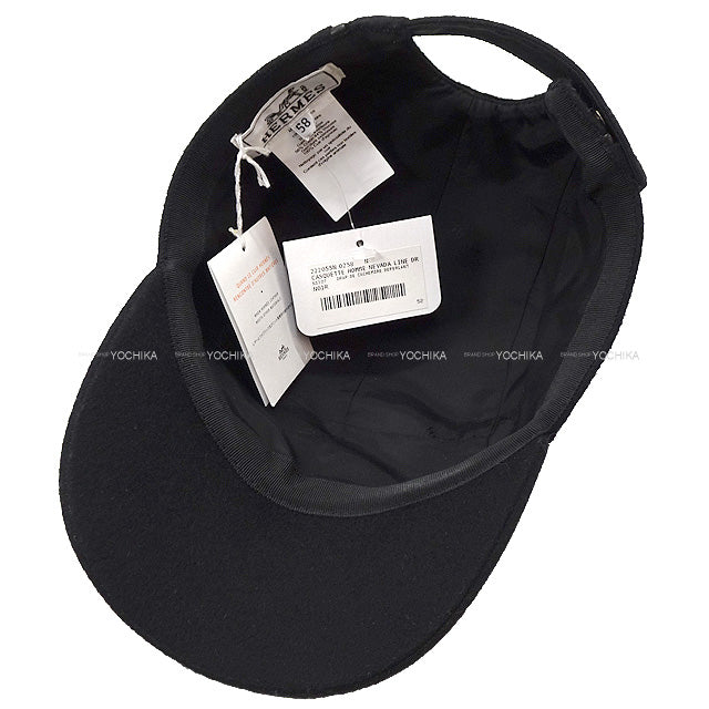 HERMES cap beads Nevada Line #58 Noir (Black) Cashmere100%[BRAND NEW][Authentic]