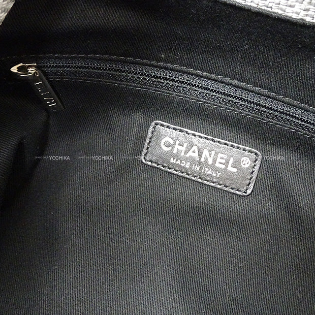 [Pre-loved] CHANEL Backpack/daypack/Ruck sack Deauville Backpack Grey/Noir (Black) Canvas Calf Silver HW A93787[LIKE NEW][Authentic]