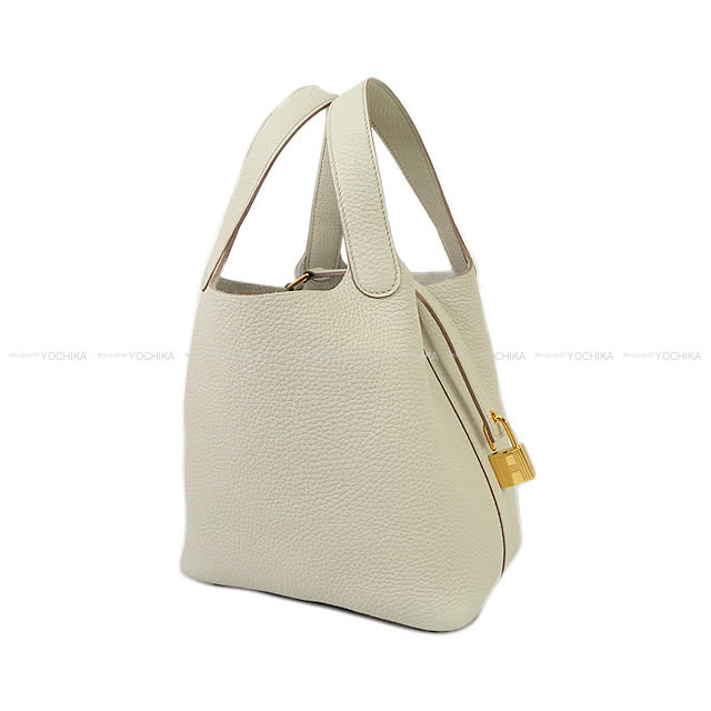 HERMES Handbag Picotin Lock 18 PM Beton Taurillon Clemence Gold HW Stamp B[BRAND NEW][Authentic]