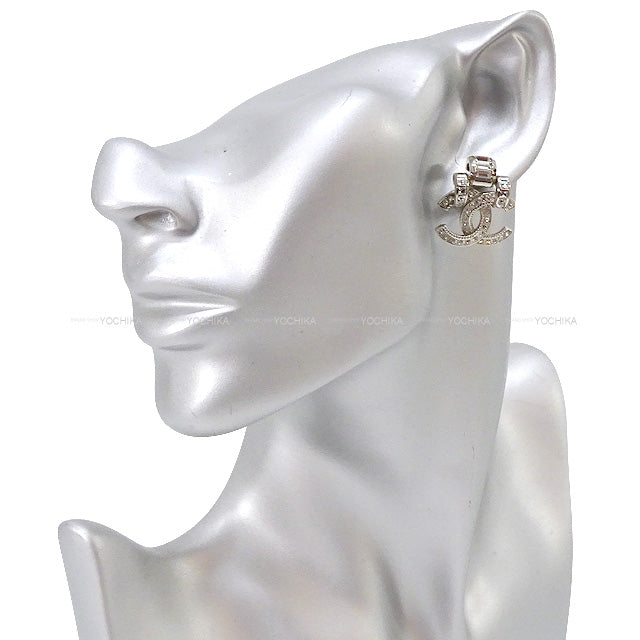 シャネル　ピアス CHANEL pierced earring Rhinestone COCO mark Silver Silver HW