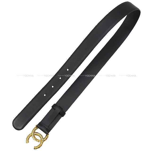 2023 A/W CHANEL belt Rhinestone & Pearl Coco Mark Noir (Black) Calfskin Gold HW AA9240[BRAND NEW][Authentic]