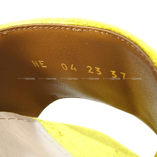 2023 AW Dior Mules C'EST Dior Heel Slide Sandals #37 Lime Yellow Velvet #37 Antique Gold HW KCQ886VEV[BRAND NEW][Authentic]